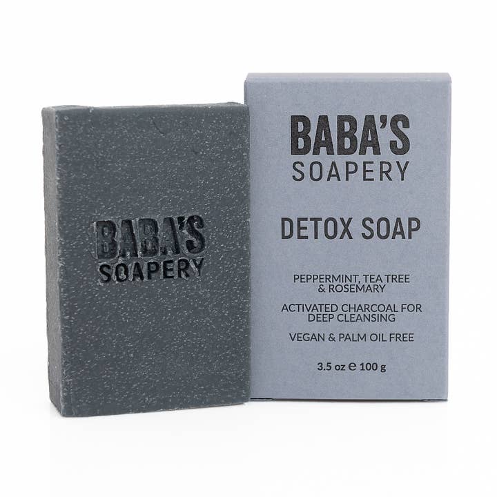 Soap Bar Detox - Charcoal, Peppermint, Tea Tree and Rosemary for wholesale by Baba's Soapery