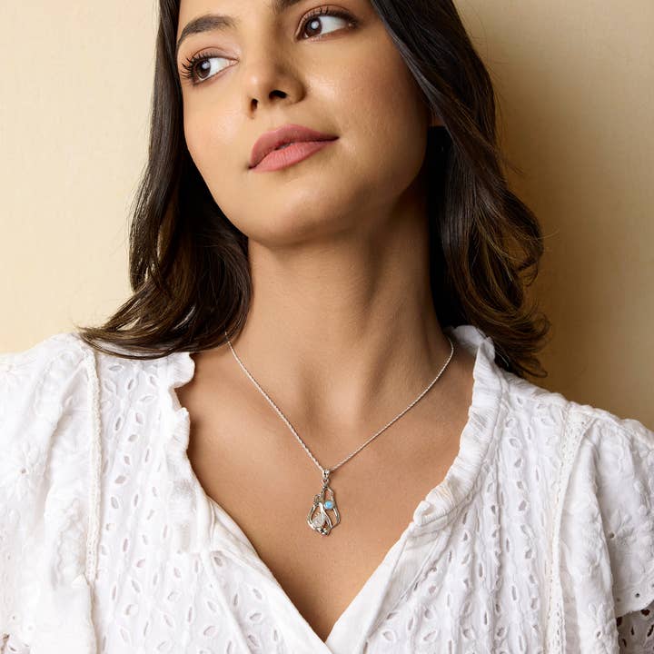Banyan Jewellery - Wholesale Pendant/charm necklace - Handmade Sterling Silver Moonstone and Blue Opalite Pendant1