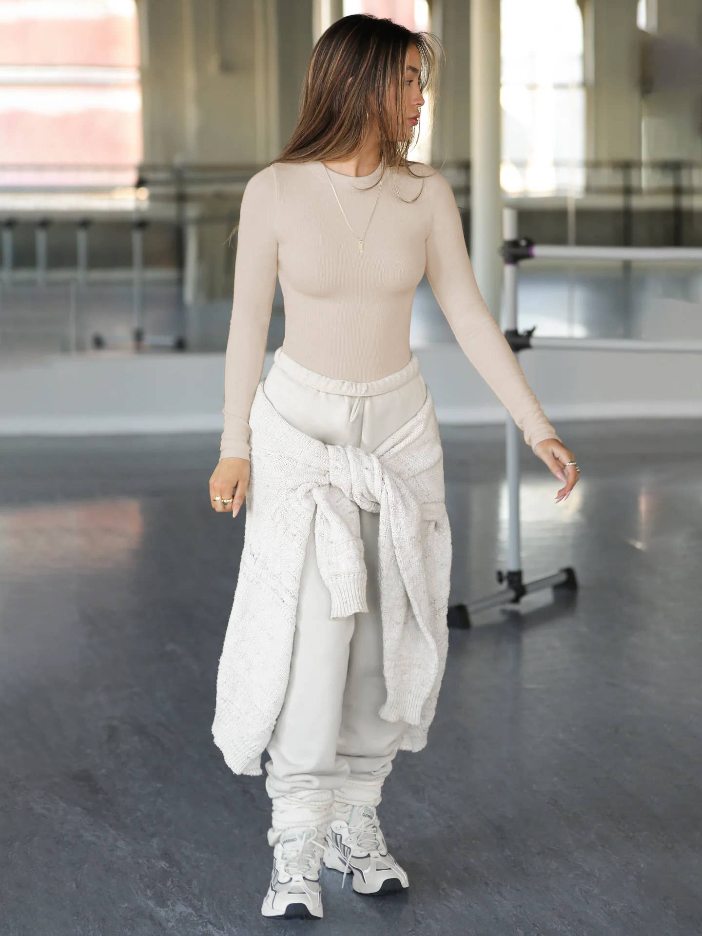 Hope & Sunshine – wholesale Stickad topp - Dam – Ribbad långärmad crop top25