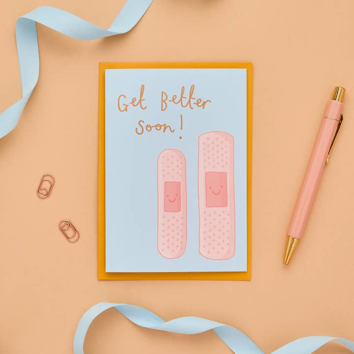 You've Got Pen On Your Face - Wholesale Get Well Card - Plasters/Band Aid Get Well Soon Card | Cute Get Well Card1