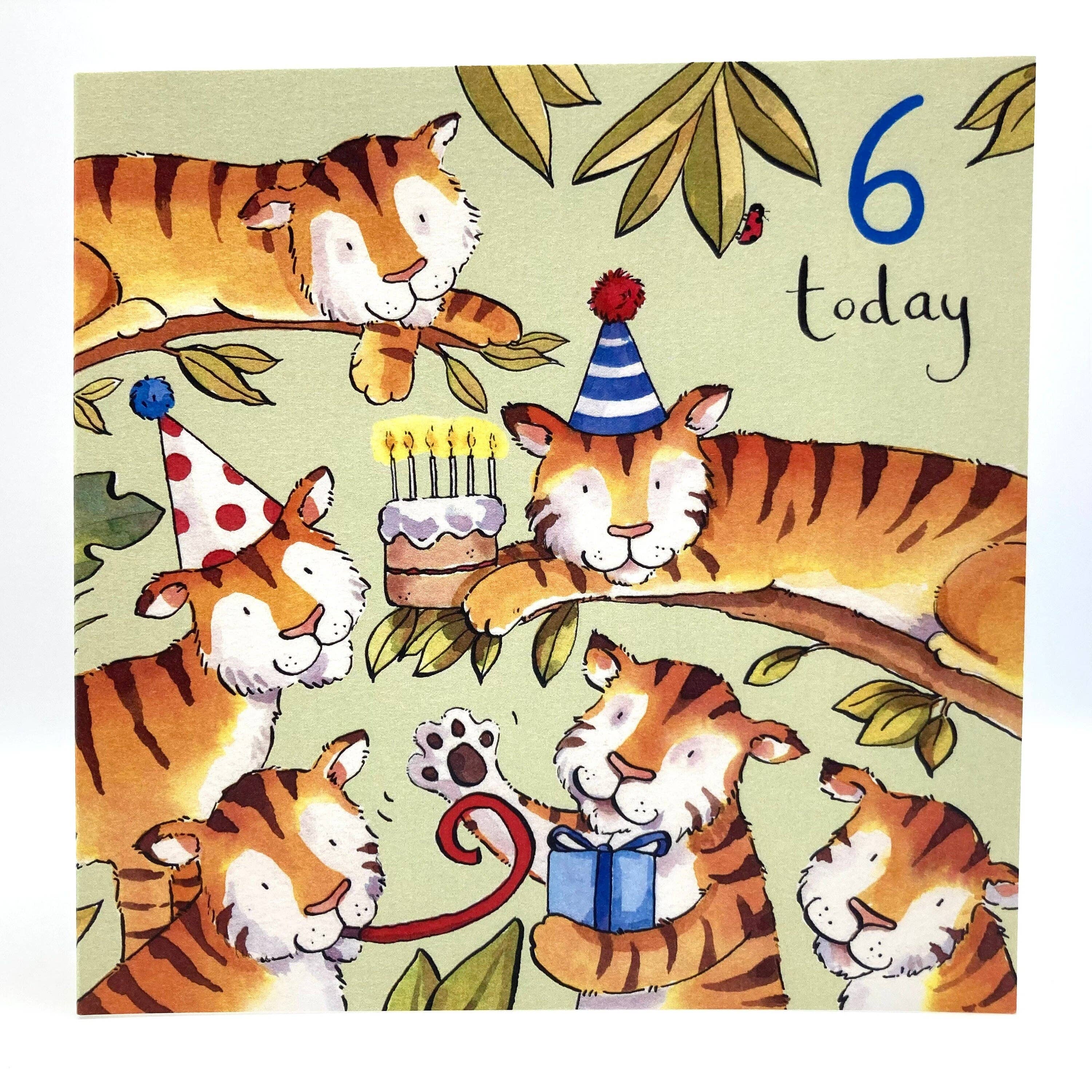 Ink and Snail Limited – Großhandel Geburtstagskarten – Karte zum 6. Geburtstag — Tiger2
