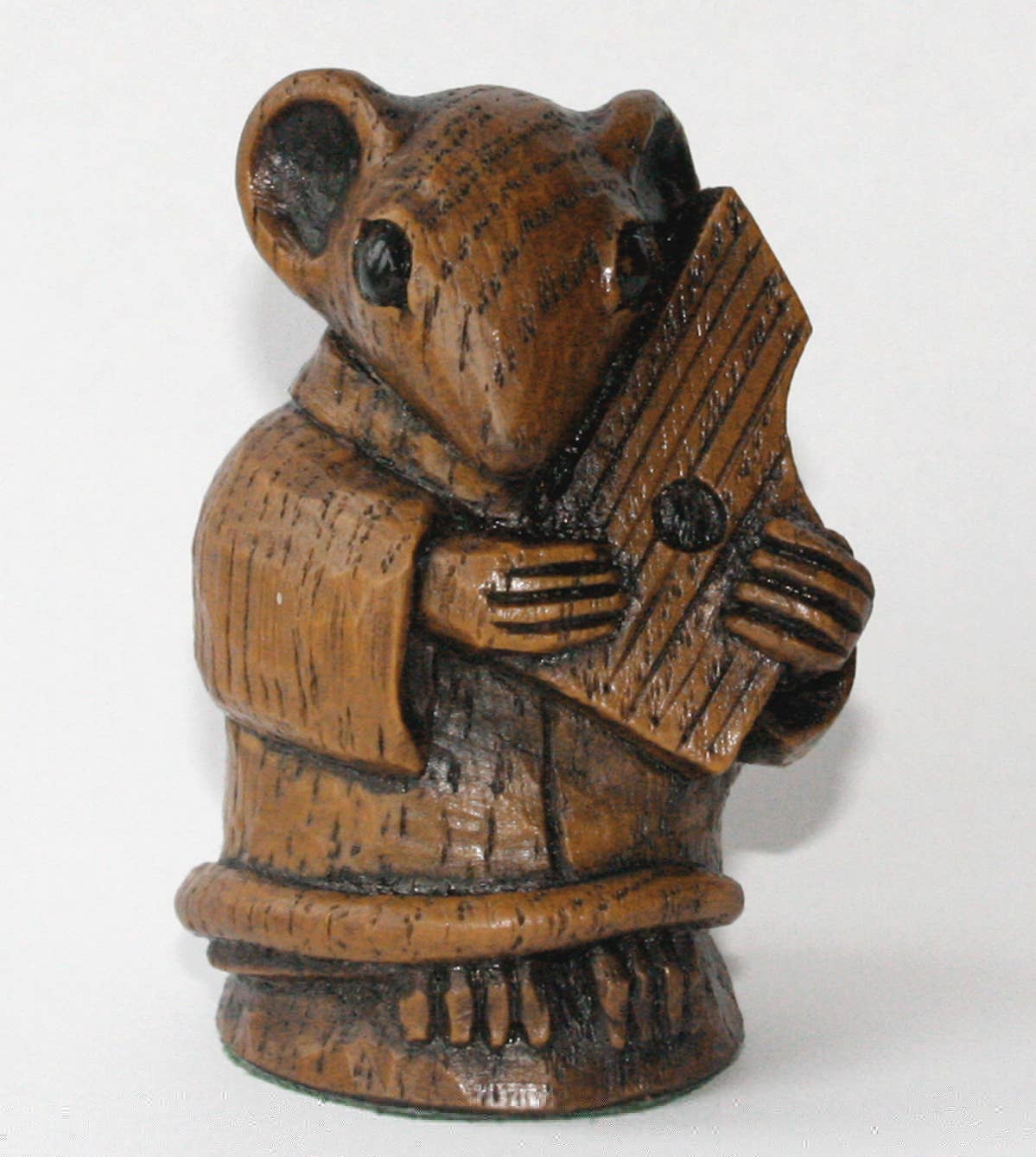 Oakapple Designs Ltd - Wholesale Decorative Figurine - Church Mouse Playing Psaltery- Reproduction carving ornament