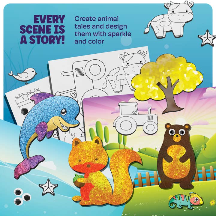 Dan&Darci - Wholesale DIY Craft Kit - Kids - Mess- Free Foil Art Kit for Kids - Toddler Arts and Crafts5