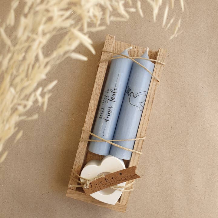 for baptism | candle set with dove | gift for wholesale by isaMi