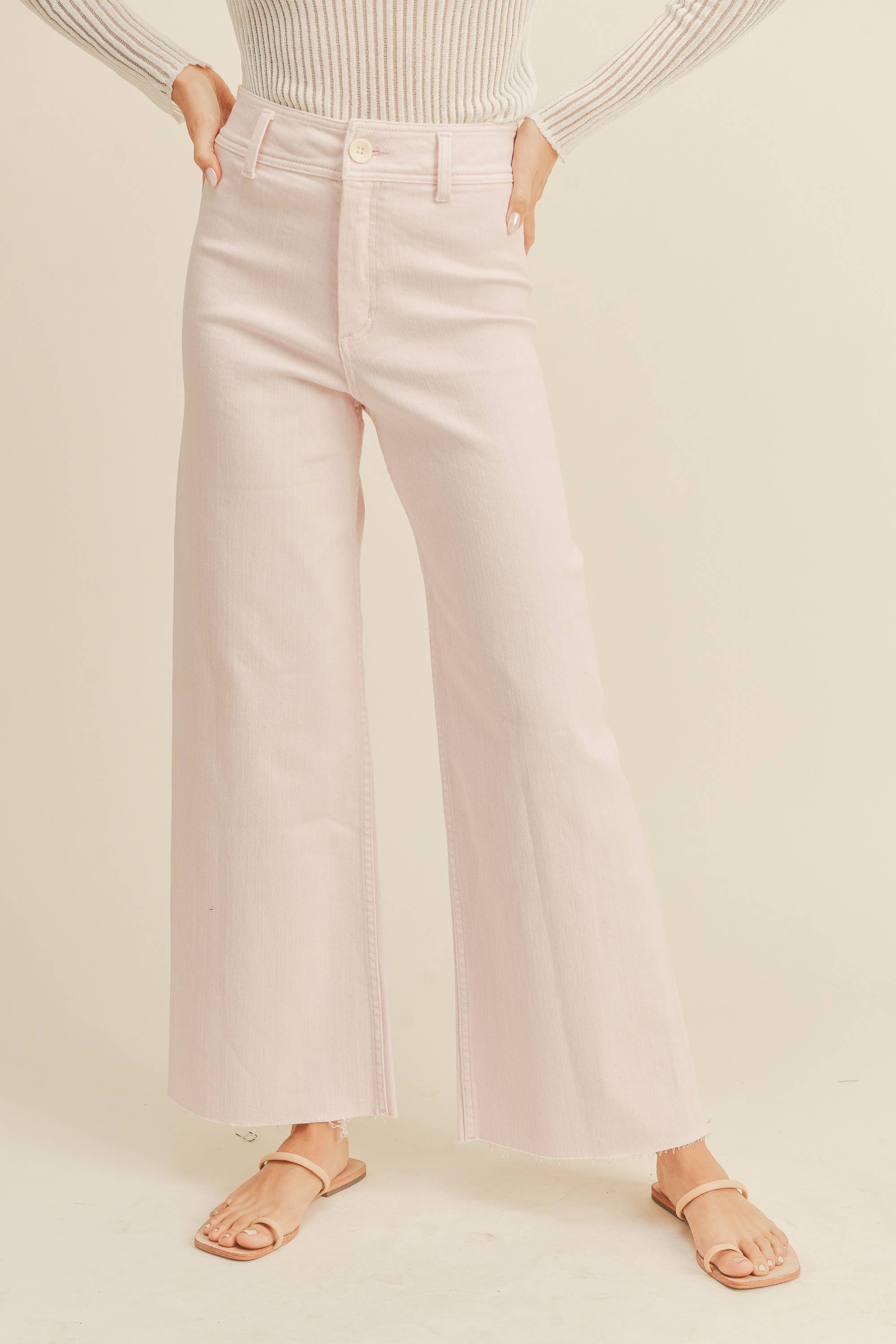 MIOU MUSE - Vente Jean – femme - Pantalon en denim droit à jambes larges MMP62314