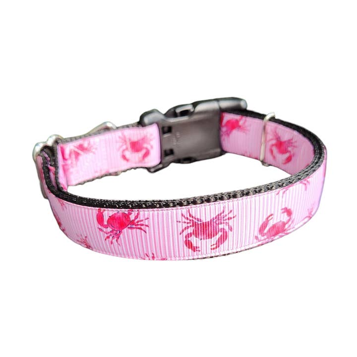 Red Crabs Nylon Dog Collar for wholesale by Doot's Pet - Collars For A Cause