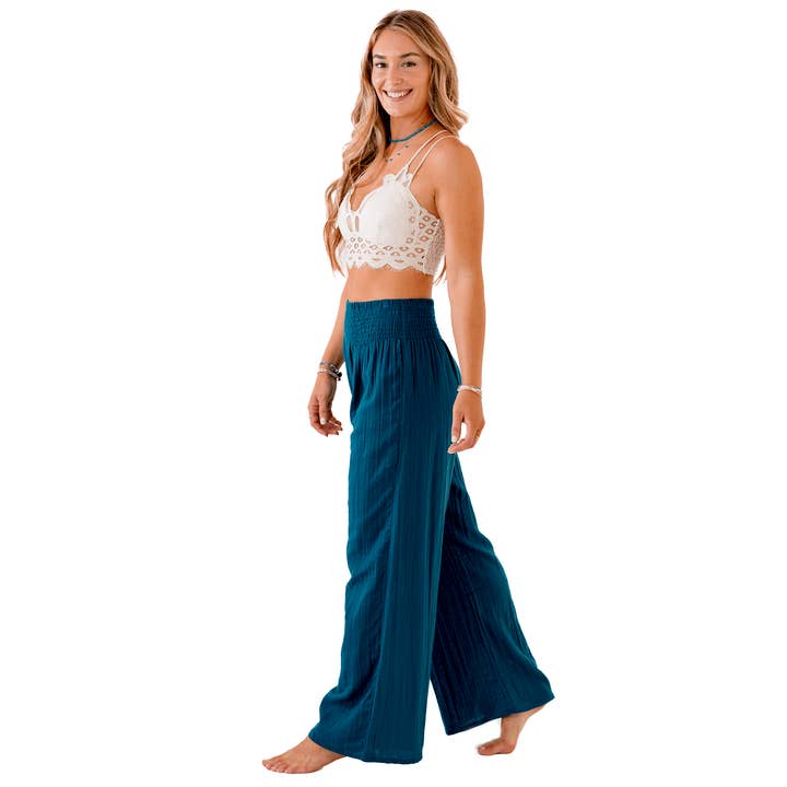 Lotus and Luna - Vente Pantalon – femme - Pantalon large en coton Pacific