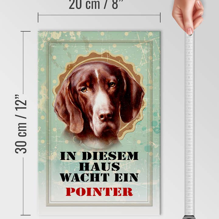 Femer - Wholesale Sign - Wooden dog sign 20x30cm in this house wakes a pointer3