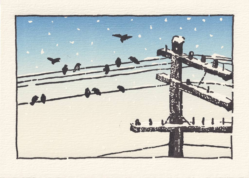 Saturn Press – wholesale Season’s Greetings card – Wire Birds2