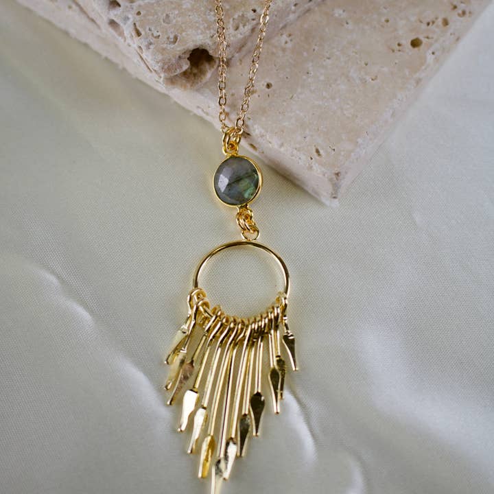 TISH jewelry - Wholesale Pendant/Charm Necklace - Grace // Labradorite Spike Necklace1