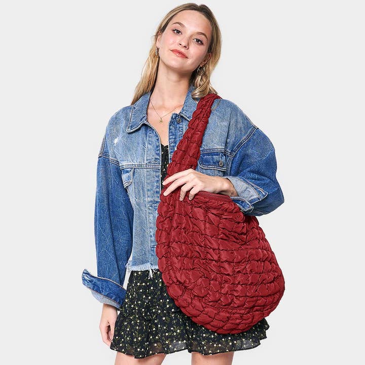 Quilted Puffer Shoulder / Crossbody Bag Cloud Bag for wholesale by Sensibling Corp.