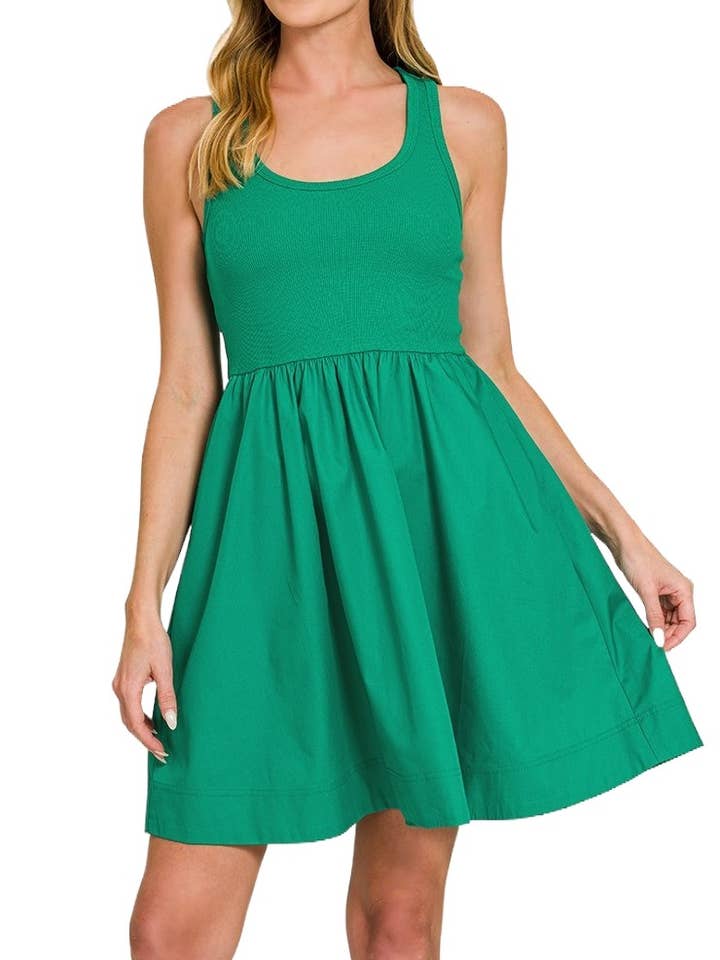 Combined Knit & Woven Midi Dress for wholesale by Vanilla Monkey