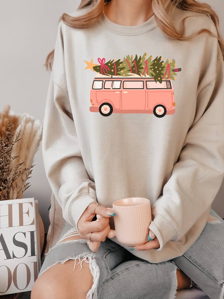 Vintage Christmas Van Crewneck - Christmas for wholesale by Laila M and Co