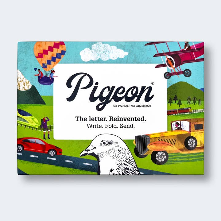 Hop-on-Board Pigeon letter pack for wholesale by pigeonposted