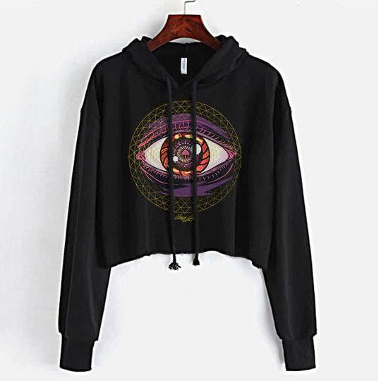 Trippin Ball-Z Crop Top Hoodie for wholesale by StonerDays Apparel
