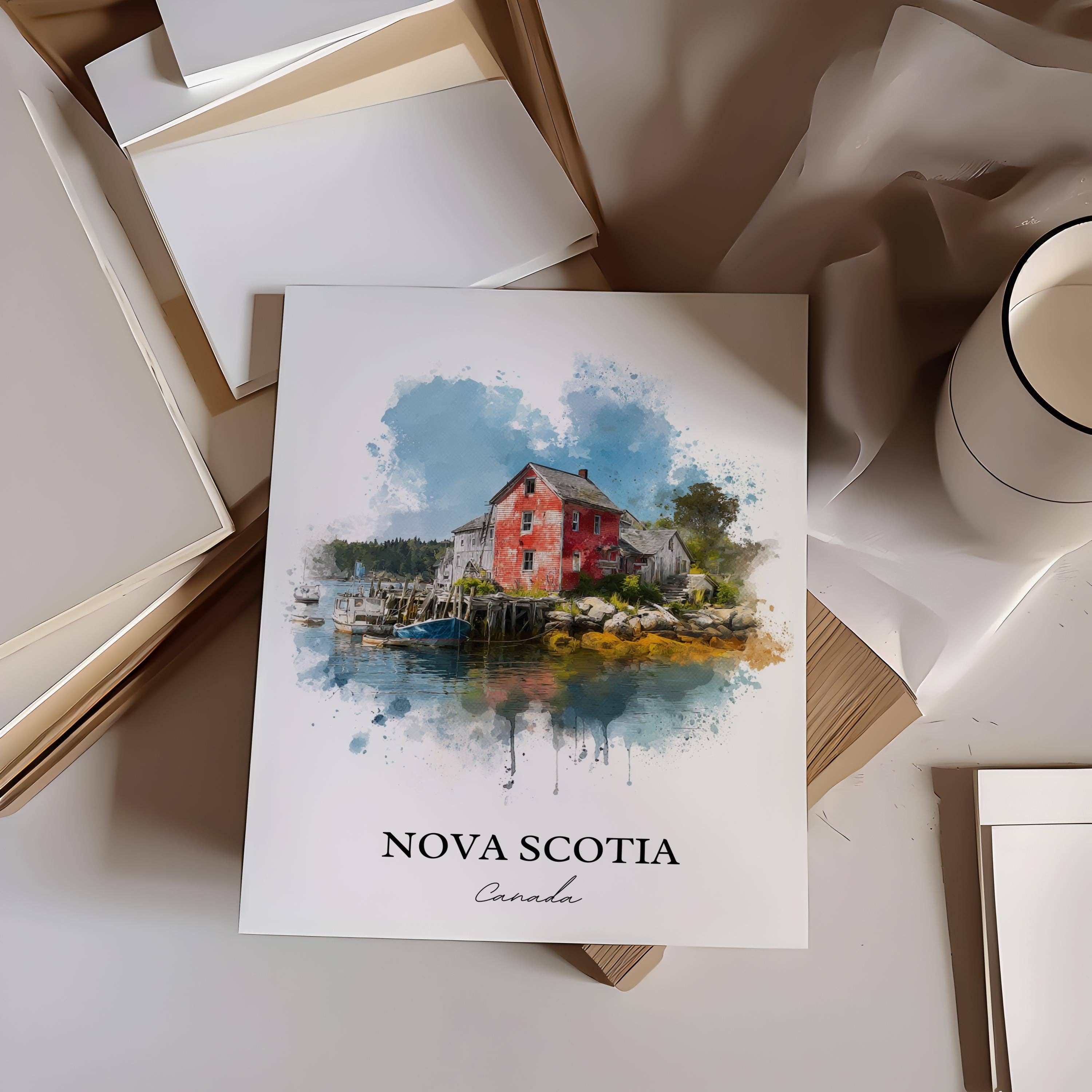Premium Travel Art - Wholesale Art Print - Nova Scotia Wall Art, Nova Scotia Print, Nova Scotia Watercolor Art, Canada Gift, Canada Travel Print, Travel Poster, Housewarming Gift3