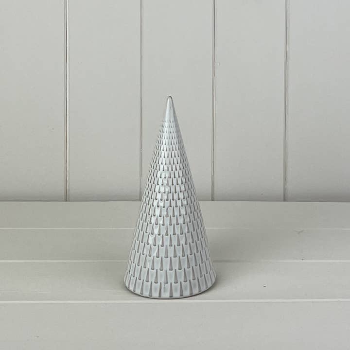 Glazed Ceramic Tree Ornament With Textured Detail for wholesale by Satchville