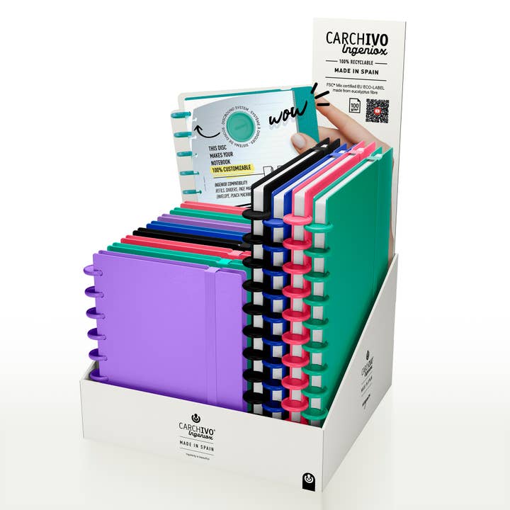 Display INGENIOX® disc notebooks - Intense Collection for wholesale by CARCHIVO