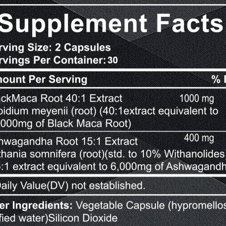 Xcelerate Health - Wholesale Oral Supplement/Vitamin - PowerBoost Black Maca, Ashwagandha Supplement for Focus6