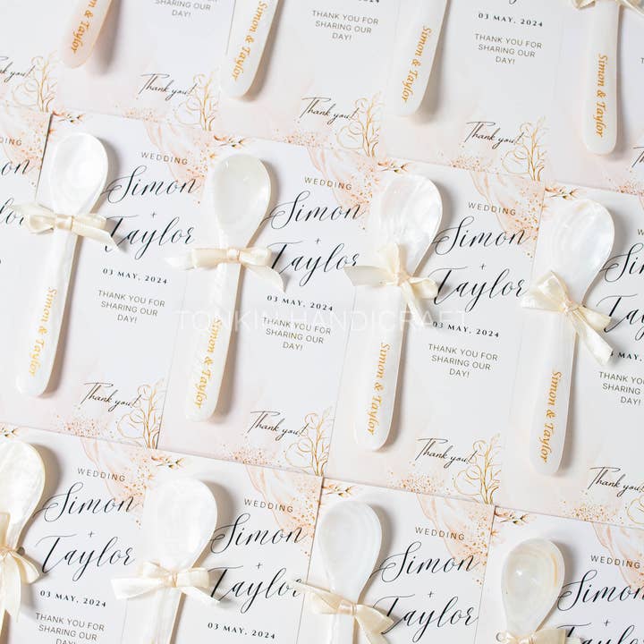 Tonkin Handicraft - Wholesale Kitchen Spoon - Personalized Mother of Pearl Caviar Favor wedding spoon1