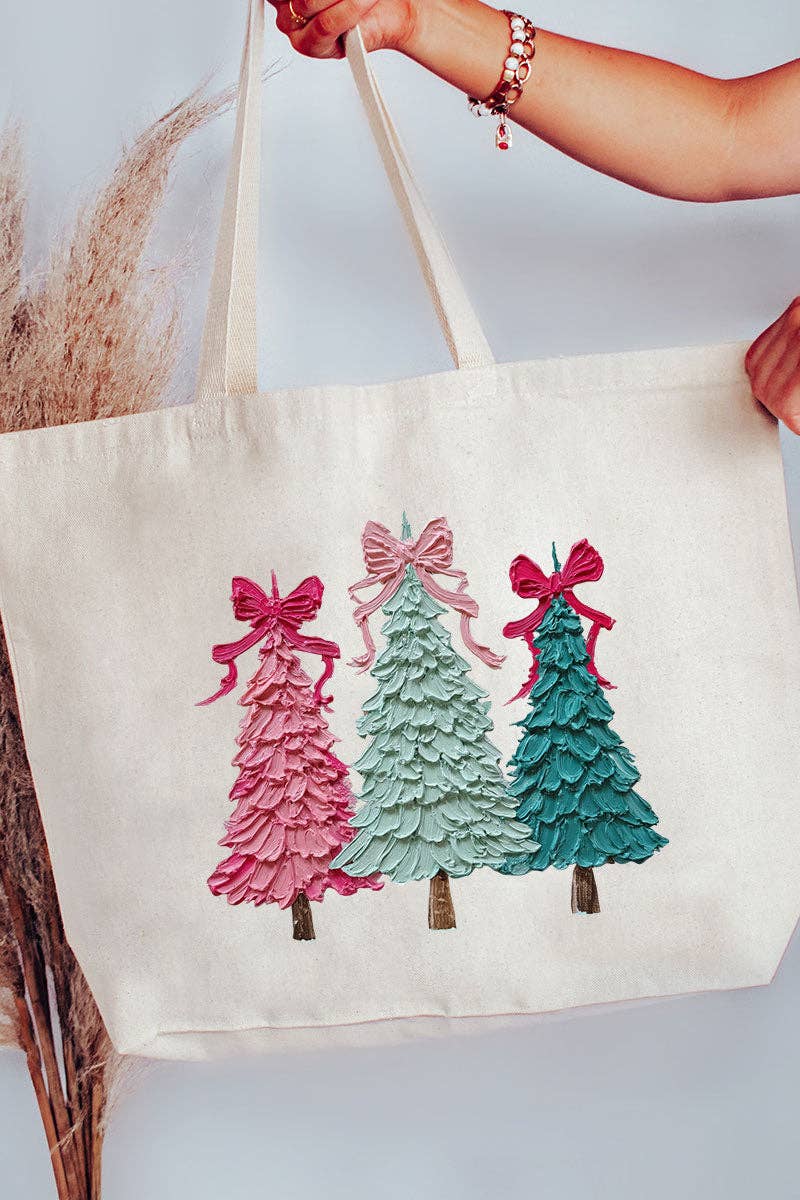 Wholesale Accessory Market - Vente Tote bag – femme - Le grand cabas en toile Trio d'arbres peints5