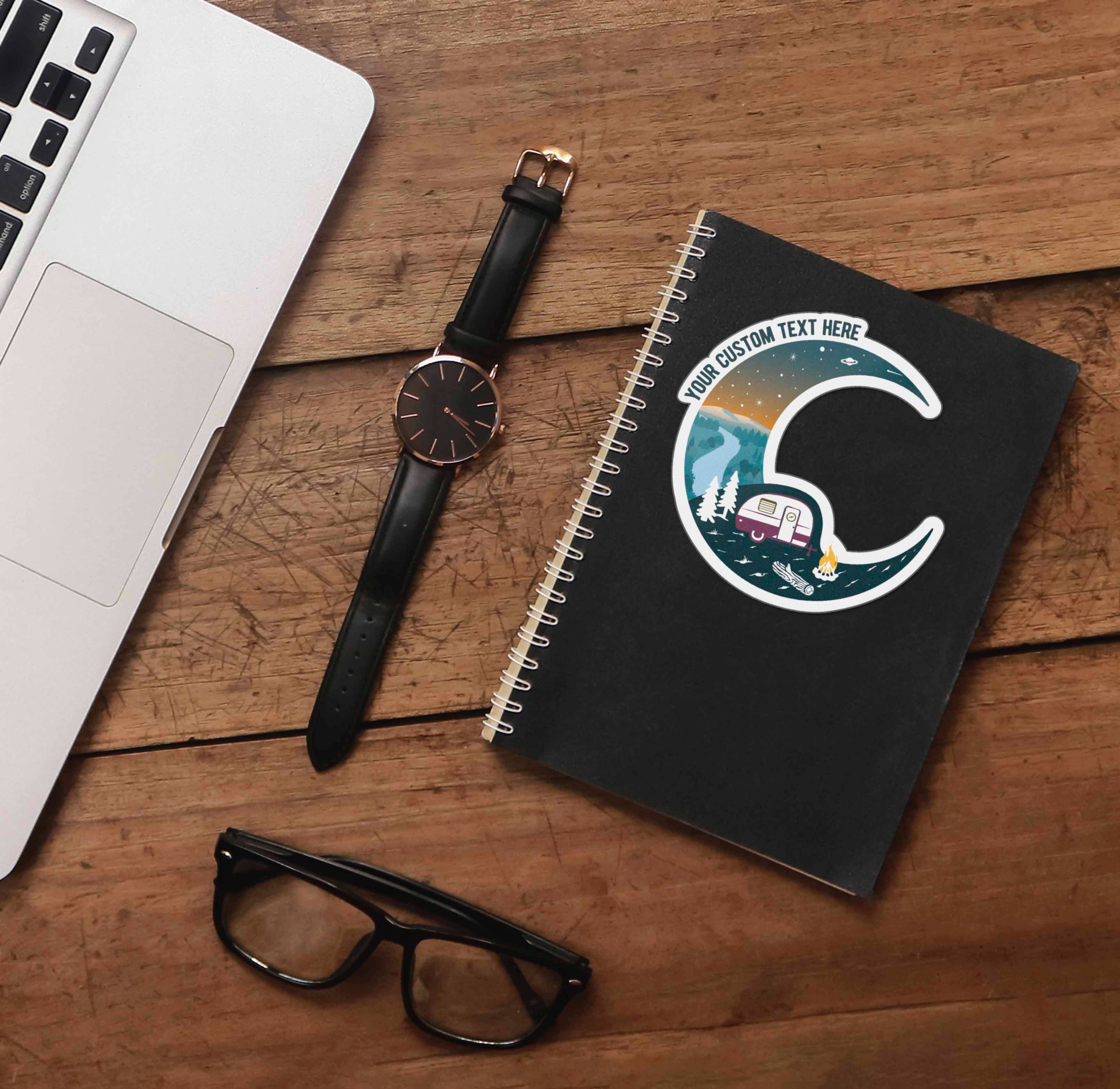 Sentinel Supply - Wholesale Sticker - Custom Forest RV Moon Stickers - Campground Name Drop Decals4