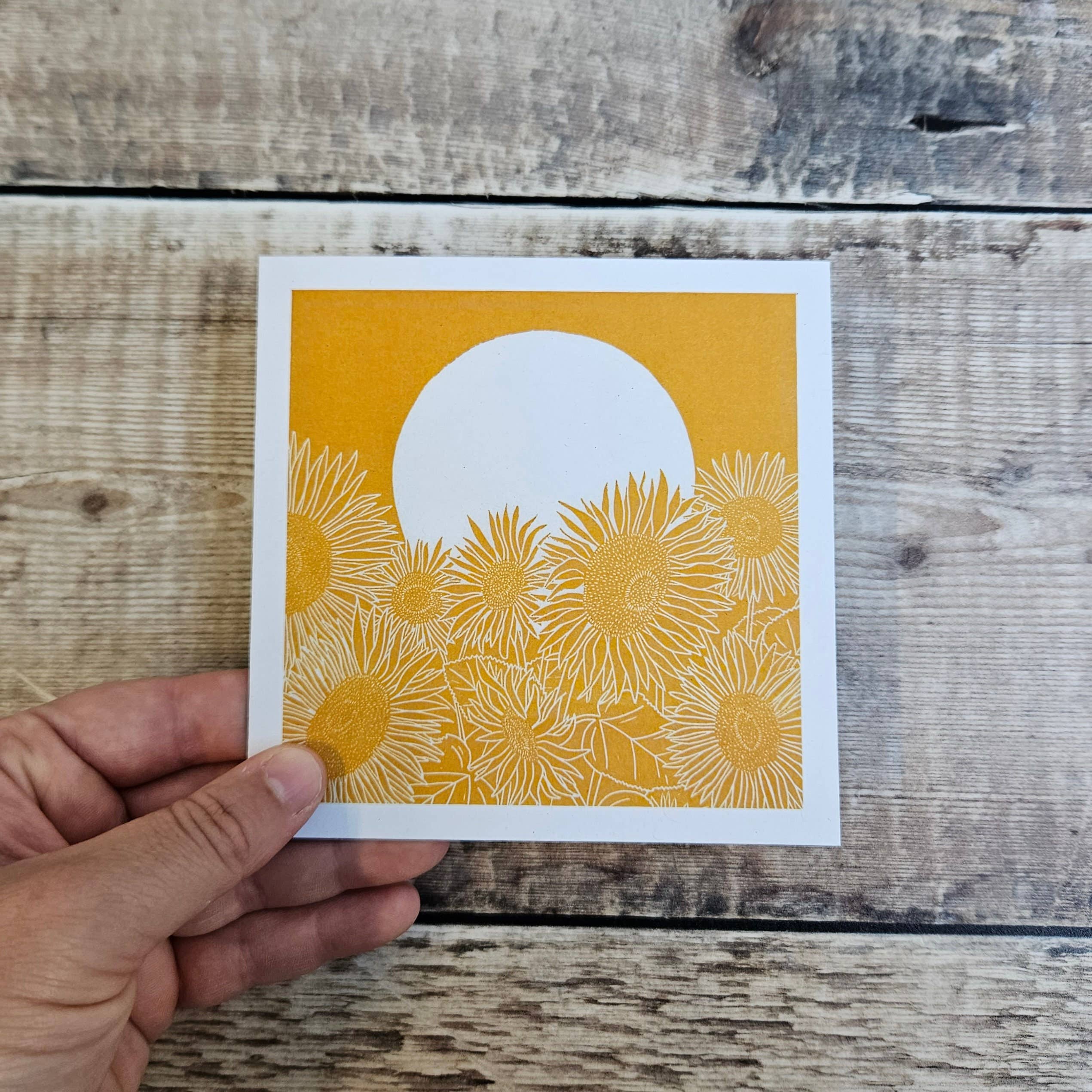 Flotsam Prints - Wholesale Everyday Greeting Card - Sunflower Field - Single Square Greetings Card1