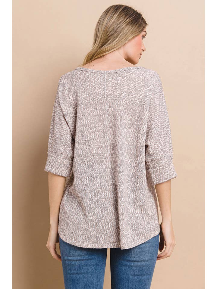 Ces Femme USA – wholesale Knit top – Women's – Dolman 3/4 Sleeve Knit Top / TY12894SA
