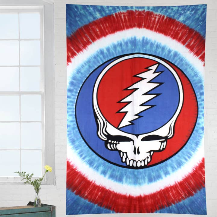 Sunshine Joy - Venta al por mayor Tapices/telas - Tapices patrióticos Stealie teñidos con corbata Grateful Dead7