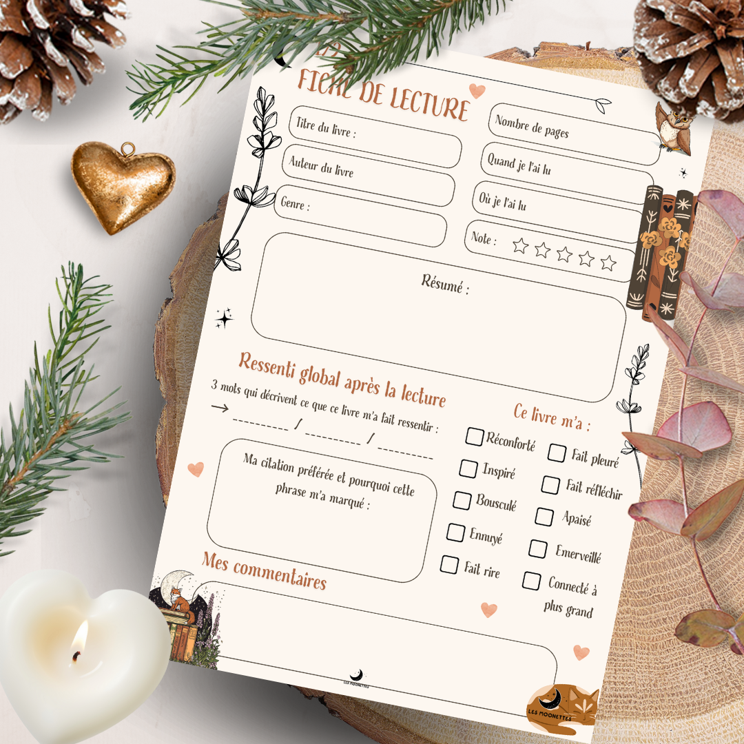 Les Moonettes – wholesale Kontorsmateriel/Notecard Set – 20 ifyllningsblad för läsning (10 exemplar av varje)0