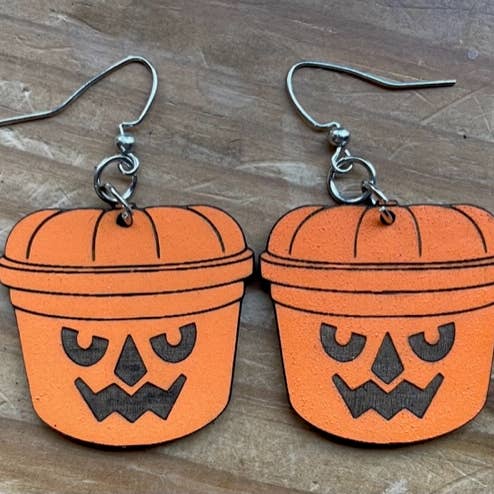 Pumpkin Bucket Earrings for wholesale by P3 Creations