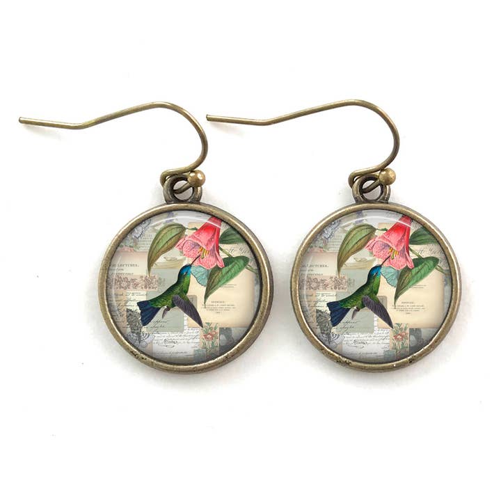 Hummingbird Earrings for wholesale by Fern & Filigree