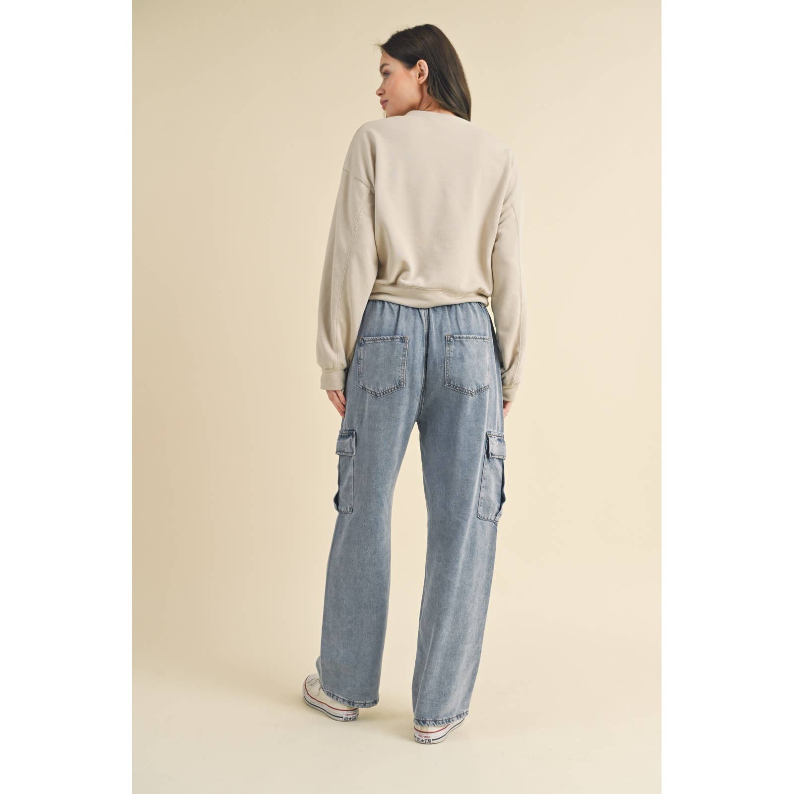 Wishlist Apparel - Wholesale Sweatshirt - Women's - WASHED FRENCH TERRY CROP SWEATSHIRT / WL24-8797T7