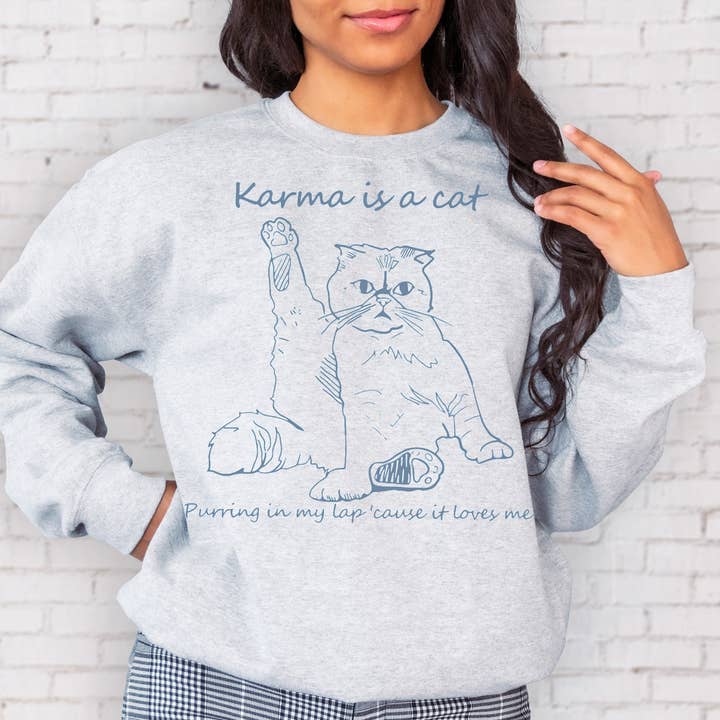 Karma Is A Cat Purring In My Lap Fleece for wholesale by MidWest Tees