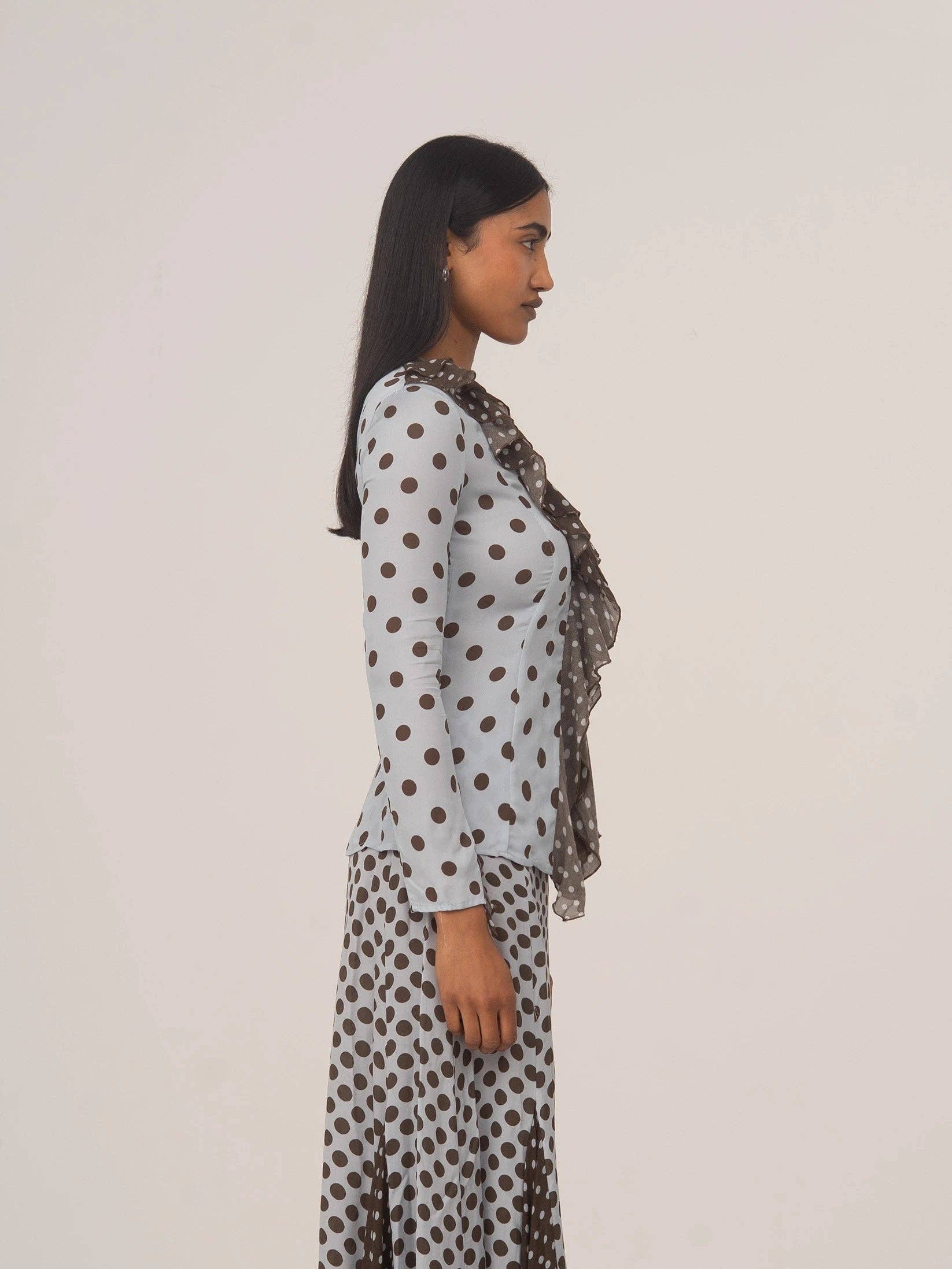 CARMEN SAYS - Wholesale Blouse - Women's - Nueva blusa azul de lunares2