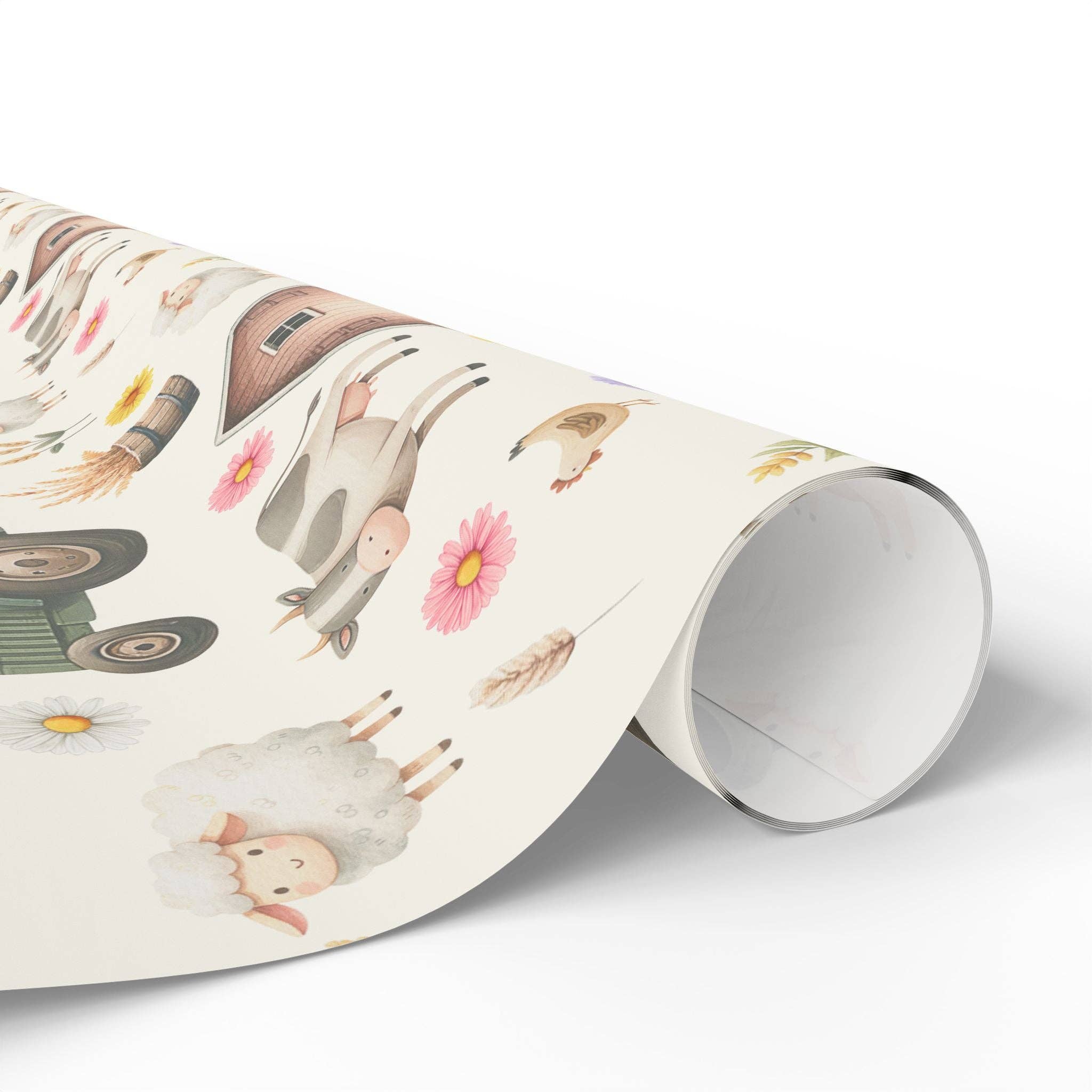 Lokipawz - Wholesale Flat Wrap - Cute Barnyard Gift Wrap1