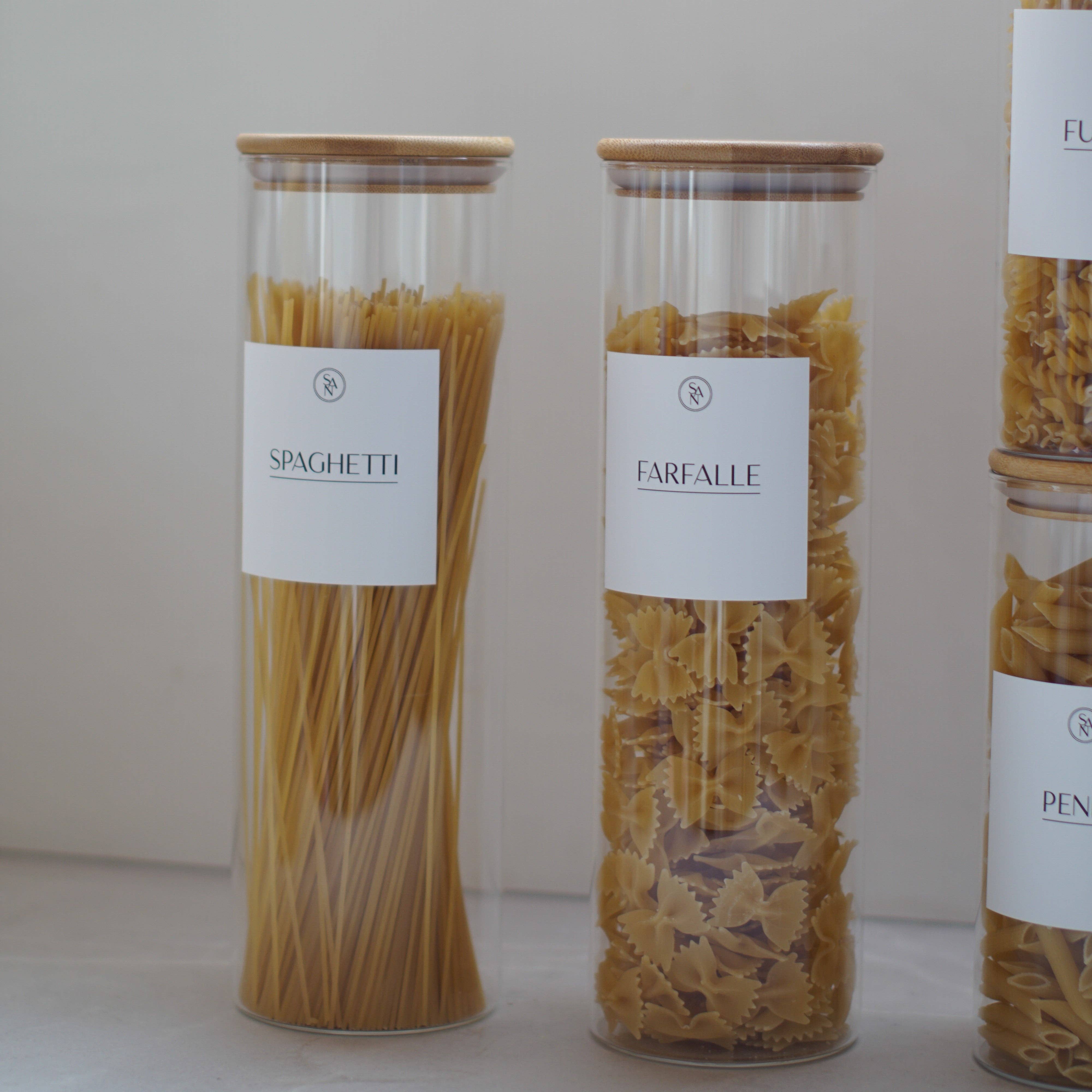 So At Nature - Wholesale Food Storage Container - Pasta Pantry Set - 4 Airtight Jars with Waterproof Labels5