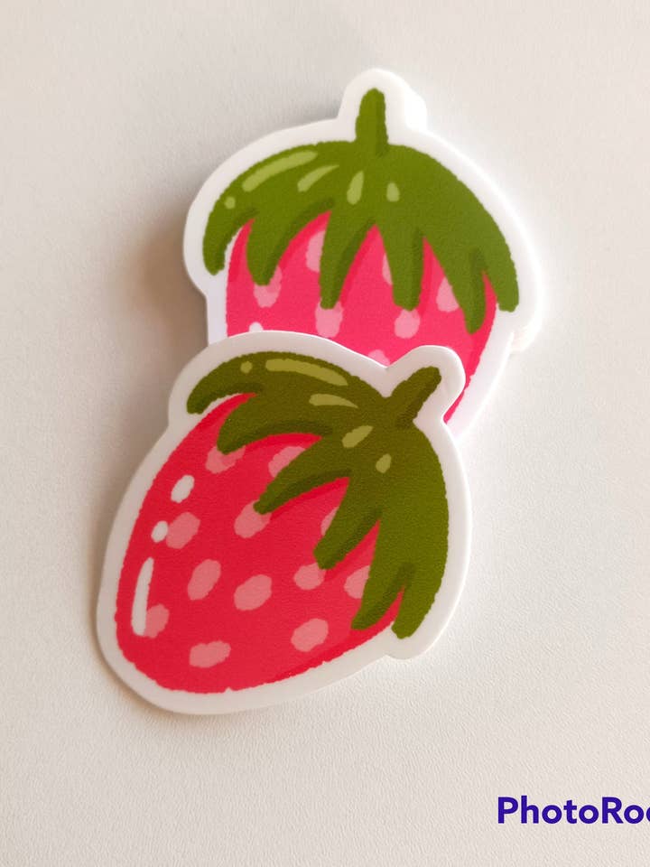 Small Strawberry Sticker for wholesale by Art by Irene