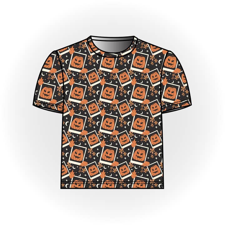 Pumpkin Polaroids Bas T-shirt för wholesale av Quirky Kid Handmade