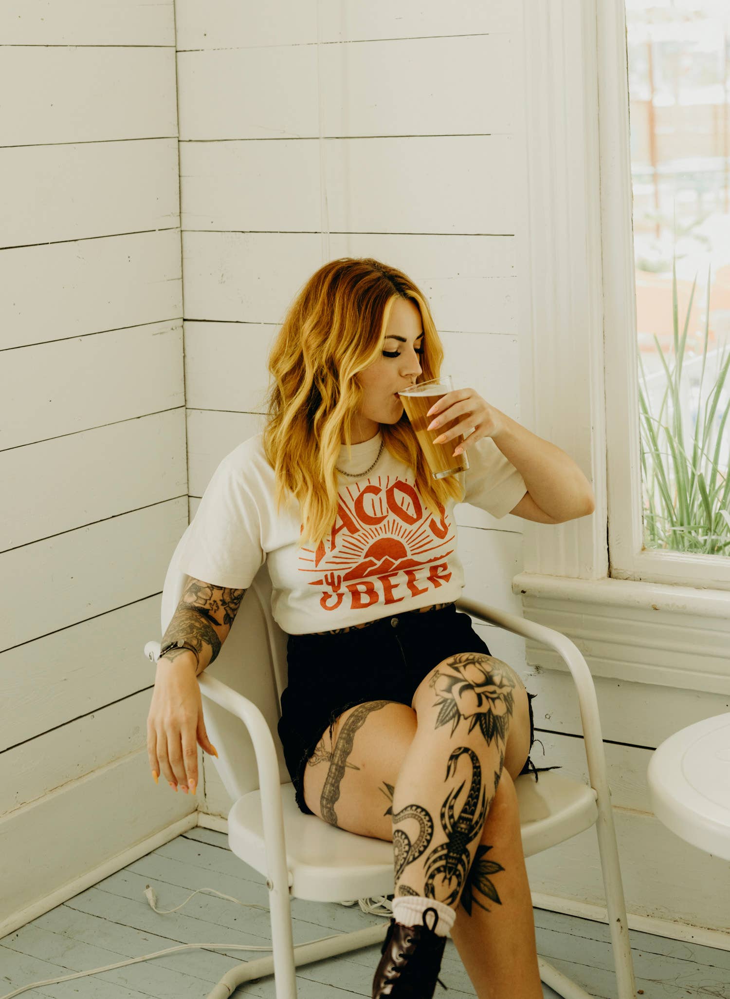 Pyknic - Wholesale Screen Printed T-Shirt - Unisex - Tacos & Beer Western Vintage Style Tee for Men & Women11