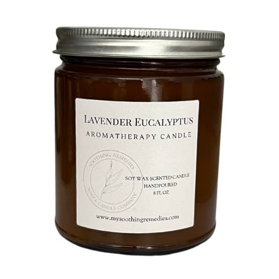 Vela de cera de soja de eucalipto lavanda para venta al por mayor de Soothing Remedies Soap and Candle Company