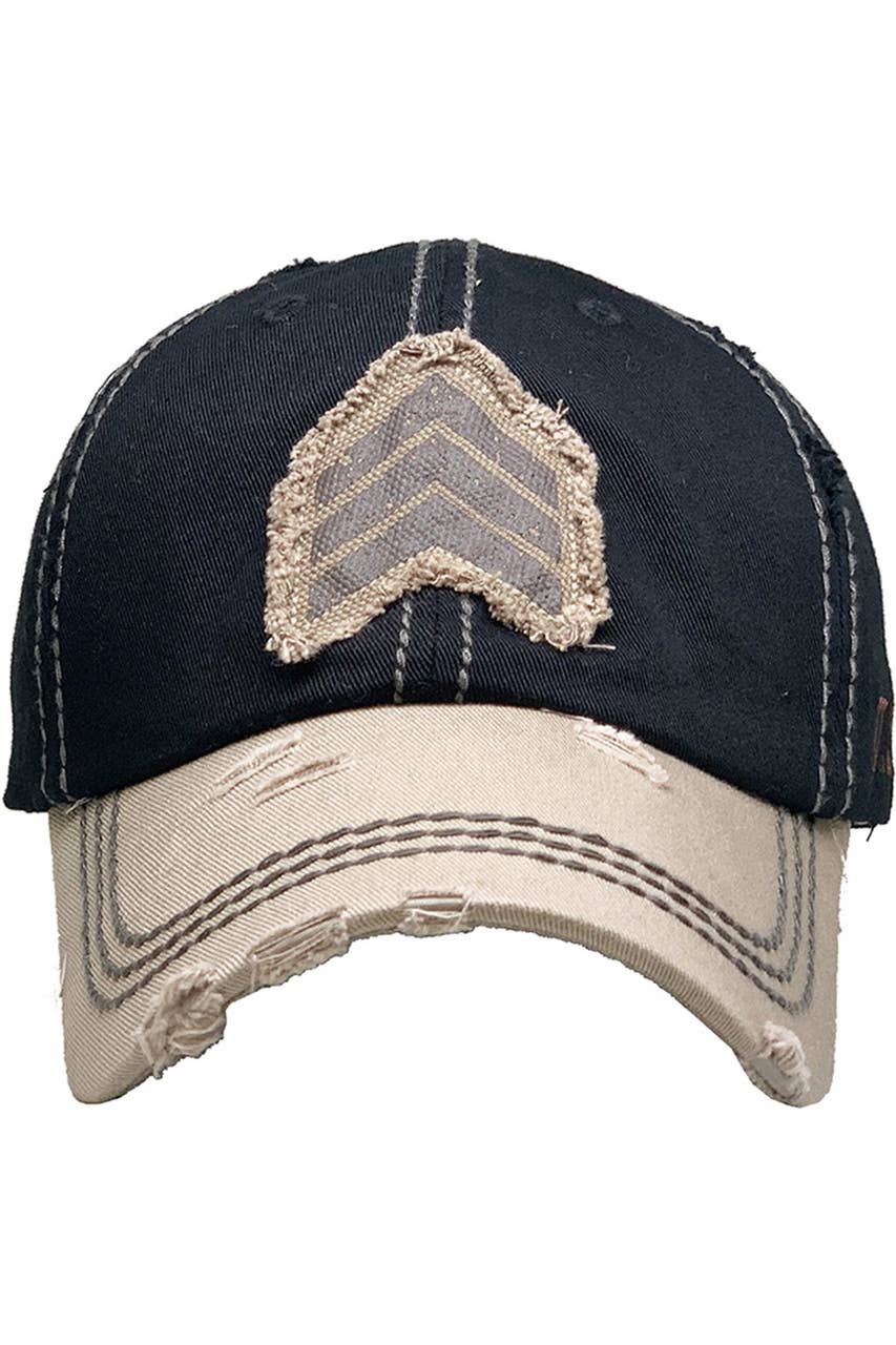 Hana - Wholesale Honkbalpet - Dames - Vintage baseballpet met militaire rangpatch4