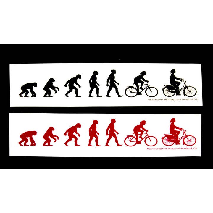 Sticker #300: Evolution Comfort for wholesale by Microcosm Publishing & Distribution