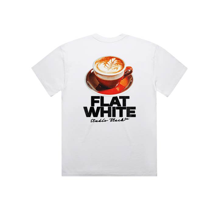 Retro Flat White T-Shirt | White for wholesale by Studio Black