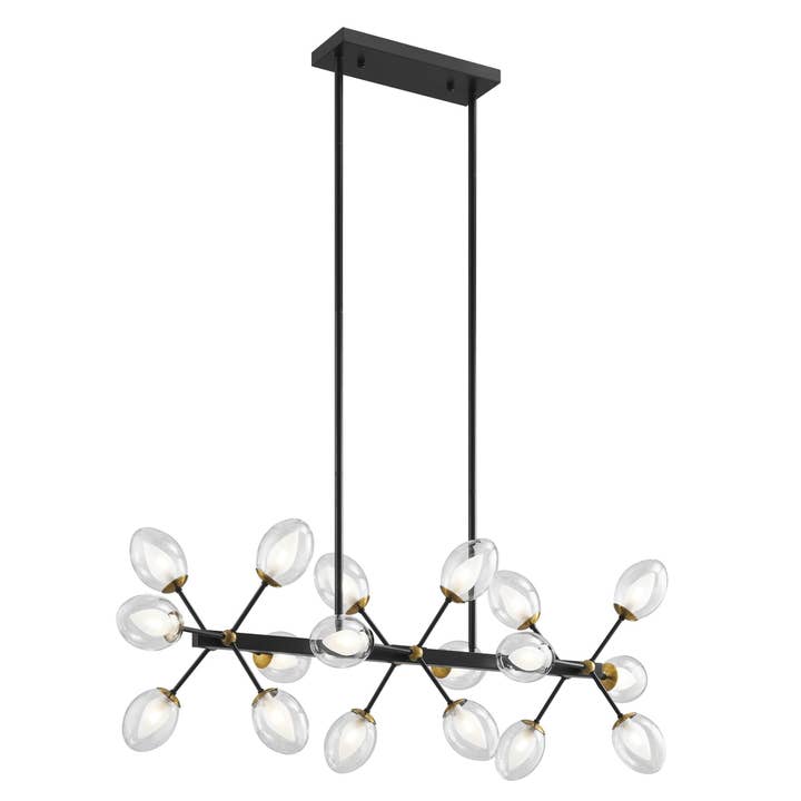 Lámpara de Araña Rectangular de Cristal Nodus // 18 Luces para venta al por mayor de Finesse Decor