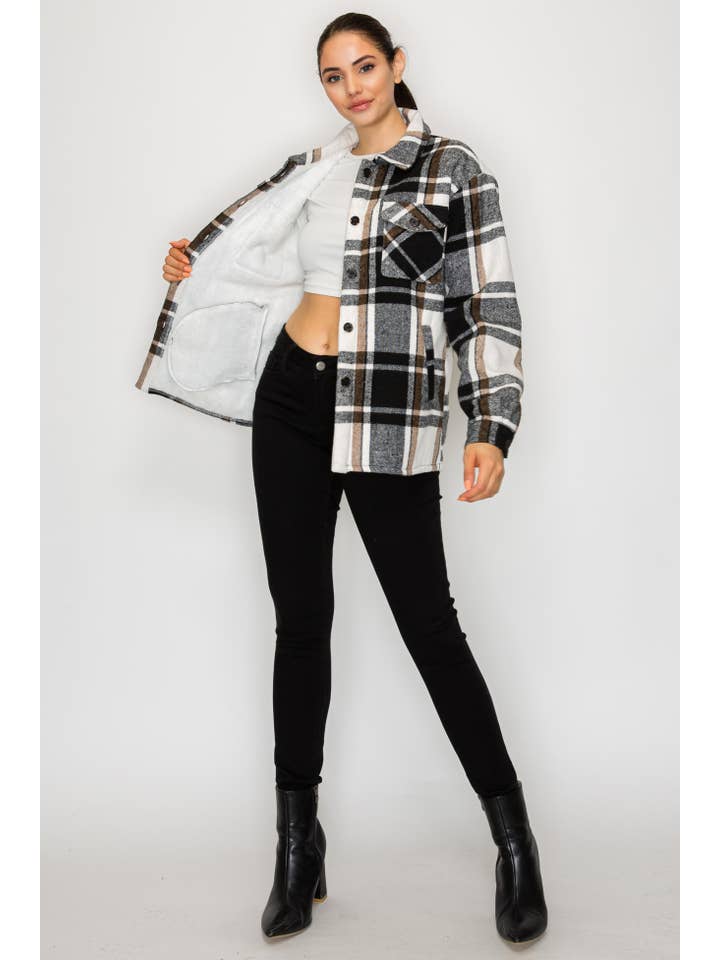 PATRONCITO USA INTERNATIONAL, INC - Wholesale Shirt Jacket/Shacket - Women's - Women Plaid Long Button Shirts Jackets (Shakets) LJ550-202529