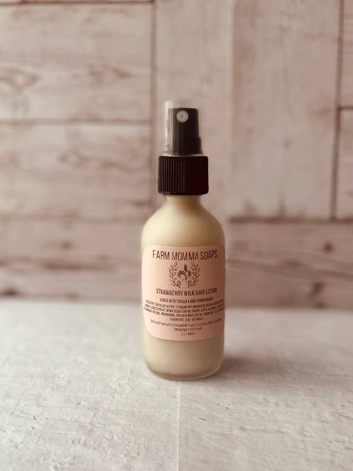 Lotion capillaire au lait aux fraises (après-shampoing sans rinçage) pour la vente par Farm Momma Soaps