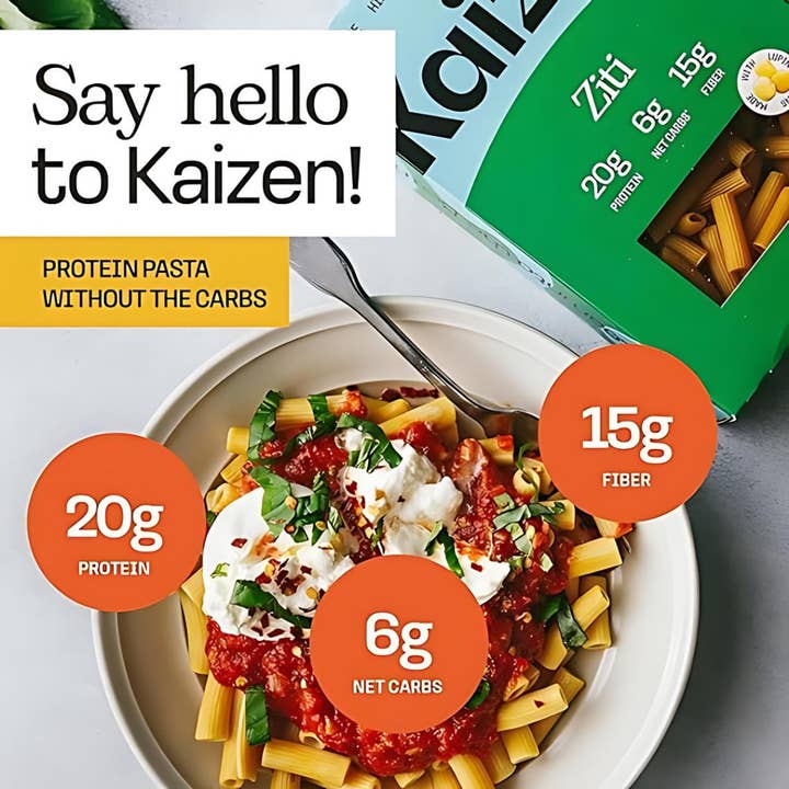 Kaizen Food Company - Wholesale Pasta - Ziti 6g Net Carb High Protein Pasta - Low Carb, Keto