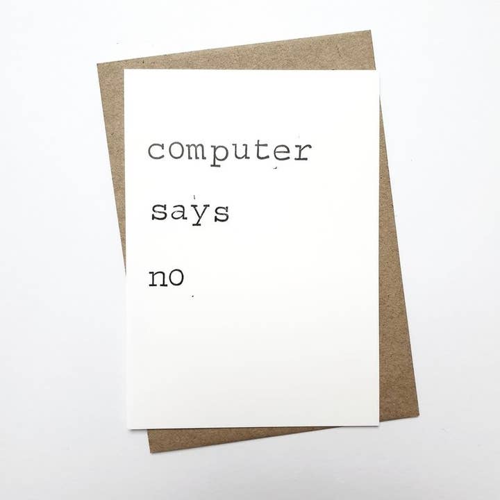 Computer sagt Nein für den Großhandel von By Mar Postcards