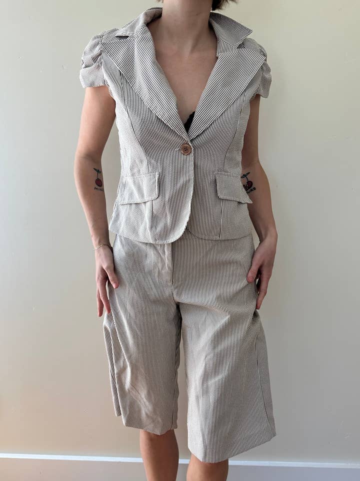 Snap Seersucker | 90S/Y2K | Matching set for wholesale by Elizabeth bay